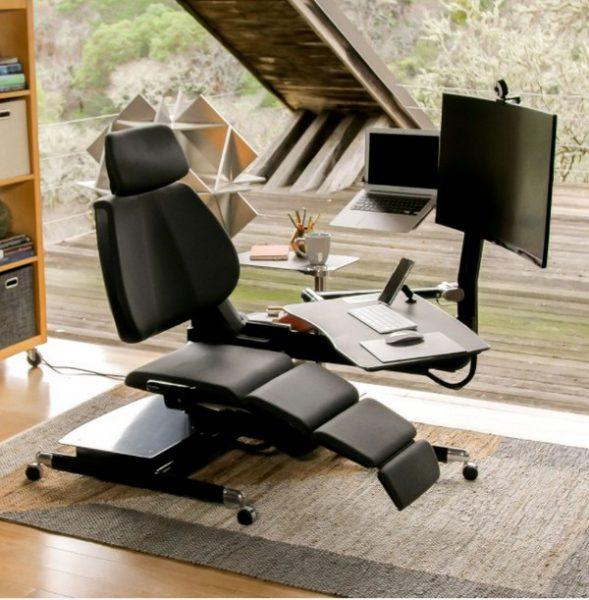 Office Chair with Leg Rest, for working in the reclining position.